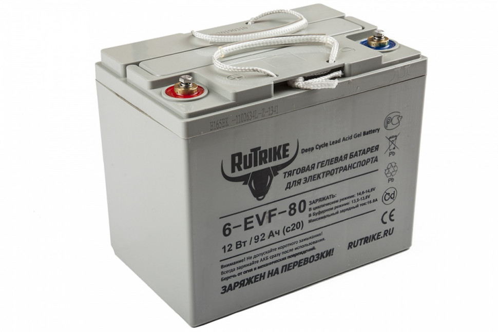 Тяговый гелевый аккумулятор RuTrike 6-EVF-80