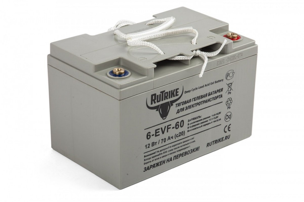 Тяговый гелевый аккумулятор RuTrike 6-EVF-60